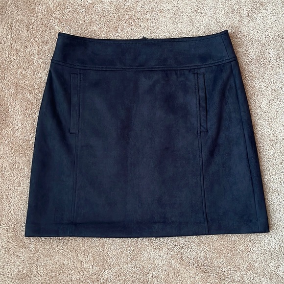 LOFT Dresses & Skirts - LOFT Navy Faux Suede Skirt